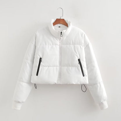 Dames cropped veste mat col montant et poches zippées pratiques Chic und Stil