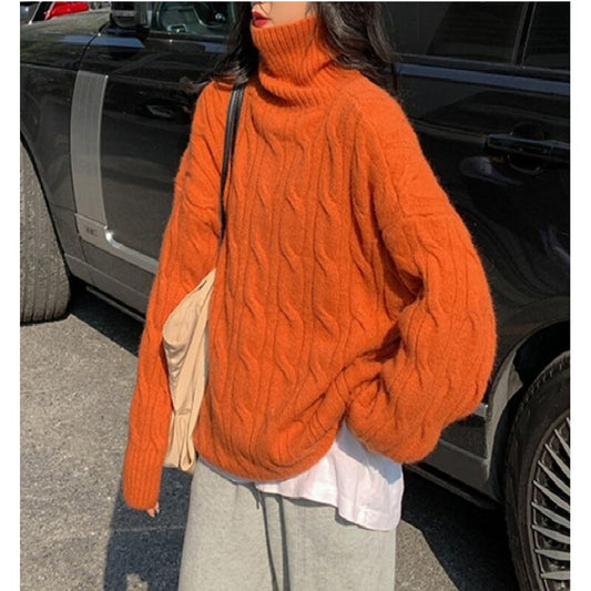 Pull en tricot pour dames avec col montant Chic und Stil