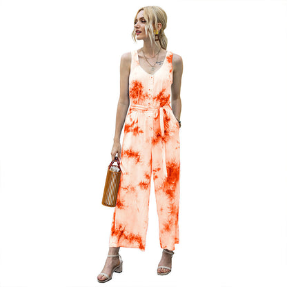 Dames combinaison décontractée avec ceinture tendance et patte de boutonnage Chic und Stil