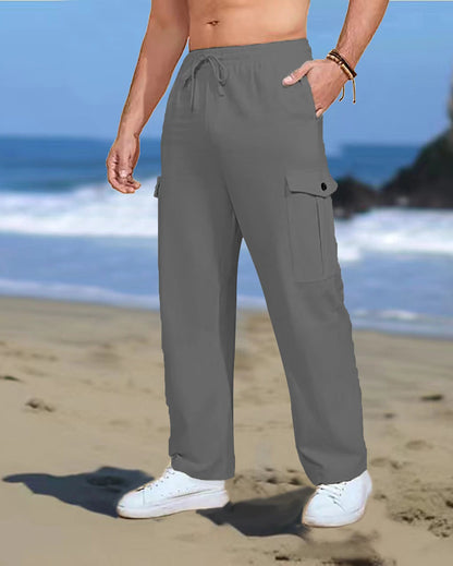 Casual cargo pants for men with elastic waistband and practical side pockets Chic and Style