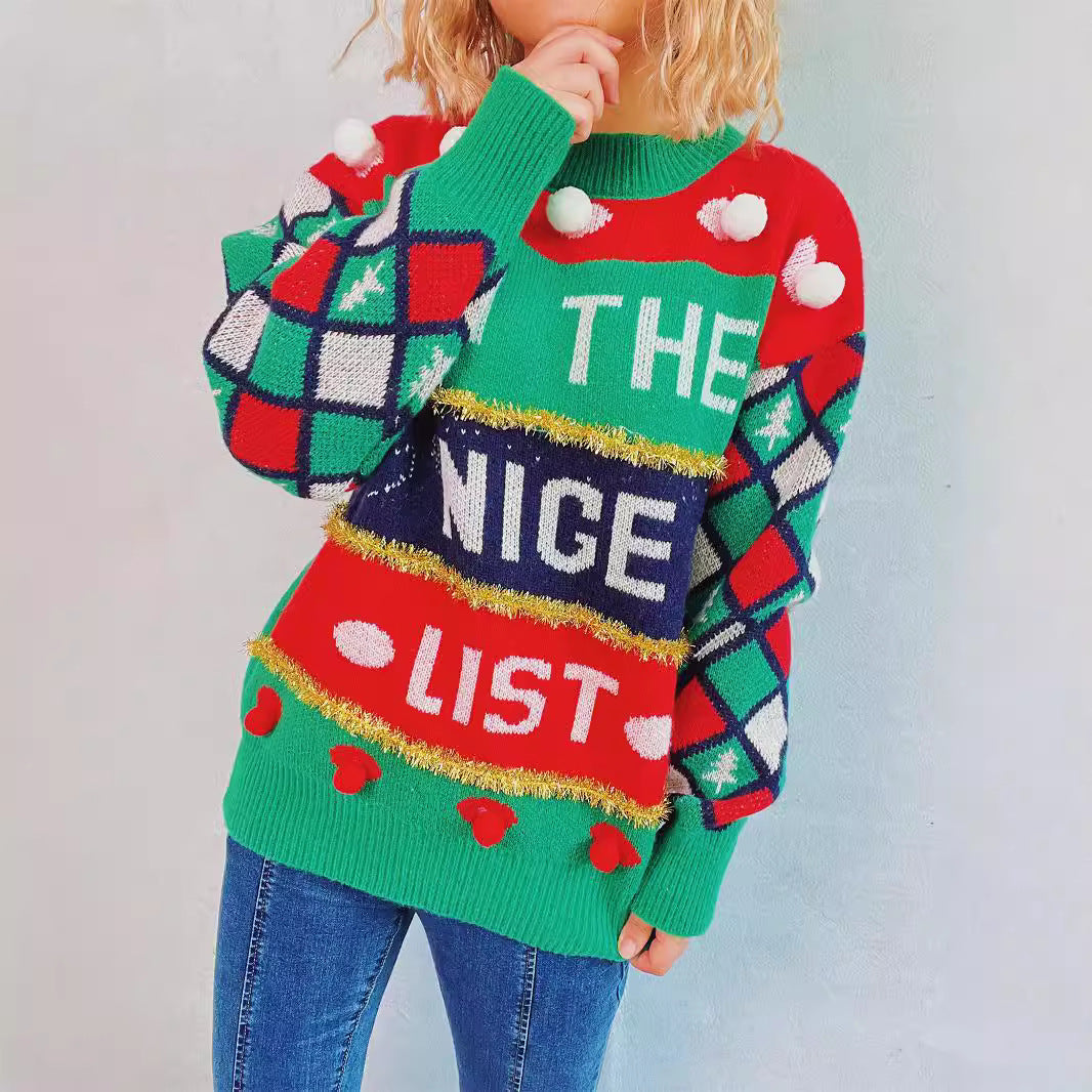 Dames pull festif avec design de Noël et détails ludiques Chic und Stil