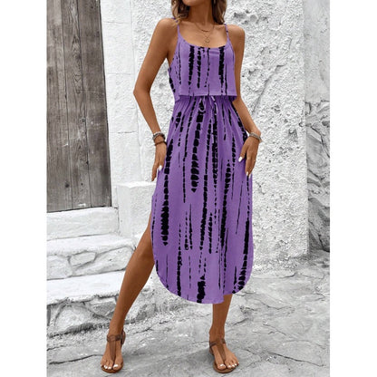 Robe maxi bohémienne pour femmes avec fente latérale Chic und Stil