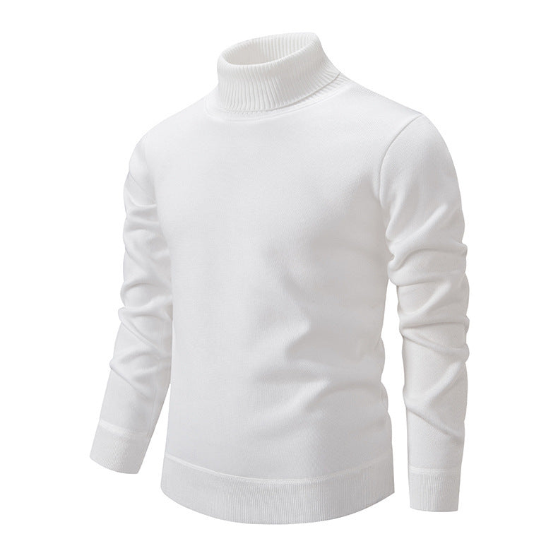 Pull à col roulé pour hommes en tricot doux avec design structuré Chic und Stil
