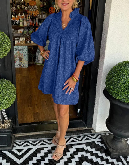 Robe mini brodée bohème pour femmes Chic und Stil
