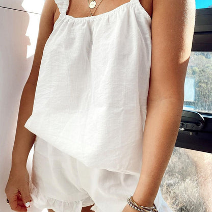 Dames Haut d'été léger avec détails en volants Chic und Stil