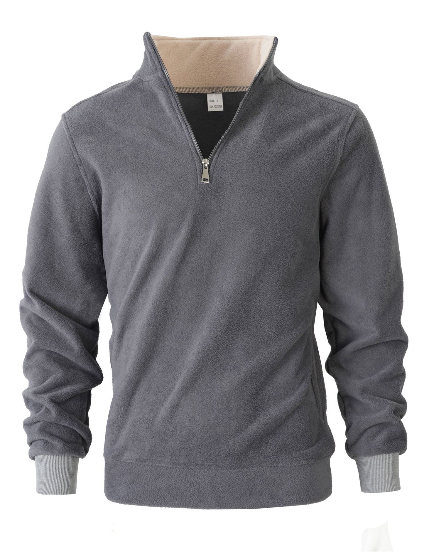 Men's fleece pullover with high collar and zipper Chic und Stil