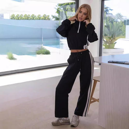 Dames Ensemble de loisirs sportif avec capuche et fermeture éclair Chic und Stil