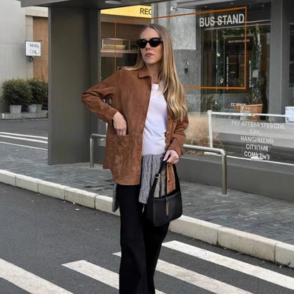 Dames élégante veste en simili cuir Chic und Stil