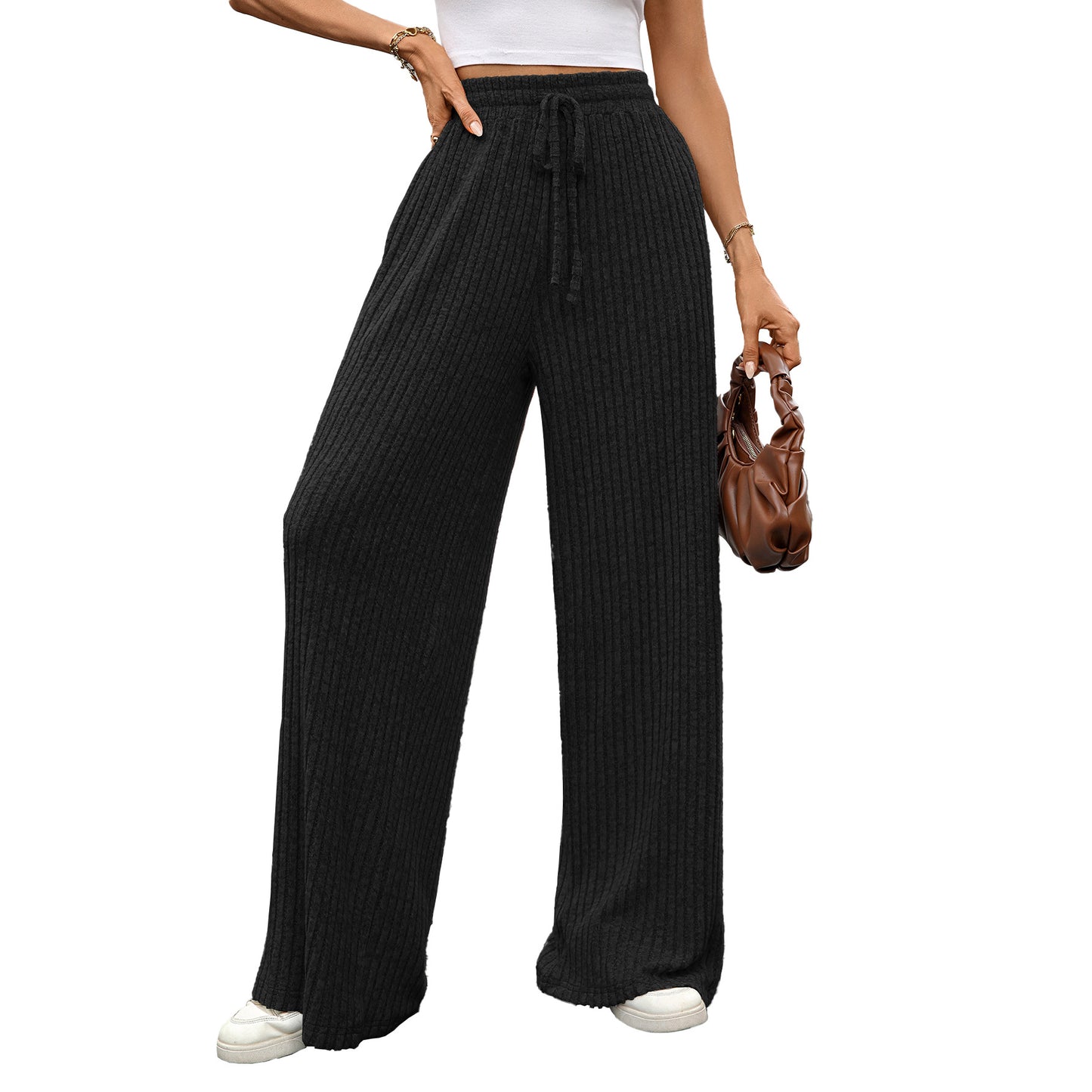 Wide ribbed pants for women Chic and Style