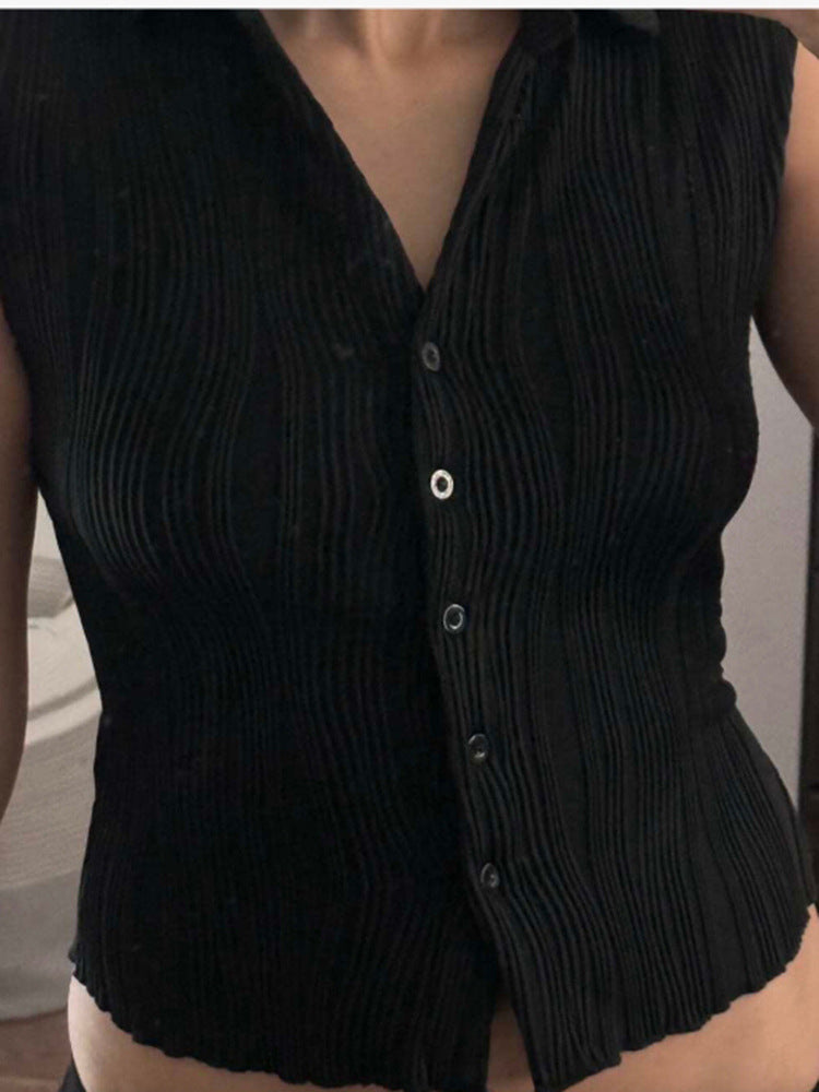 Blouse élégante pour femmes avec structure plissée et coupe étroite Chic und Stil