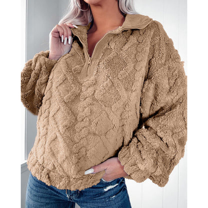 Femme Pull en polaire avec demi-zip Chic und Stil