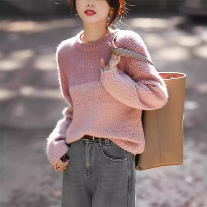 Pull en tricot pour femmes avec dégradé de couleurs doux Chic und Stil