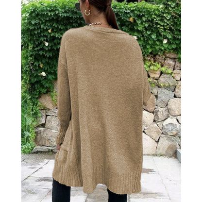 Dames Grosse Maille Cardigan Chic und Stil