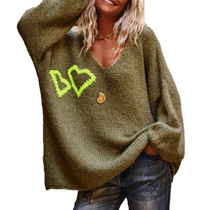 Pull-over oversized décontracté pour femmes avec applications en forme de cœur Chic und Stil