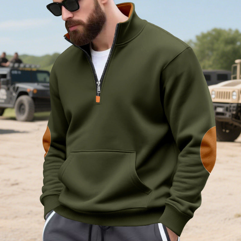 sporty pull for men with half-zip and practical kangaroo pocket Chic und Stil