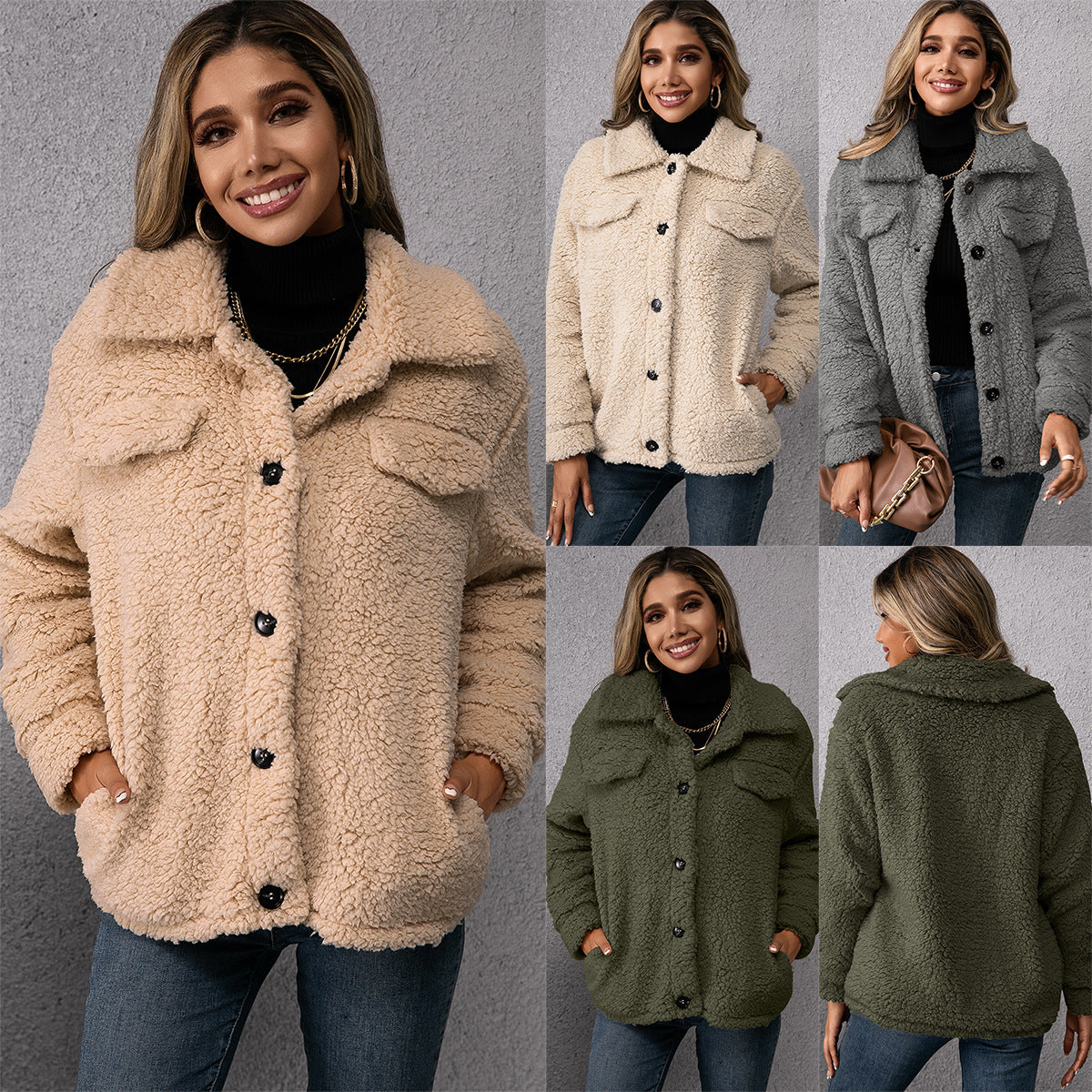 Pull en polaire confortable pour femmes avec col haut et matériau doux Chic und Stil