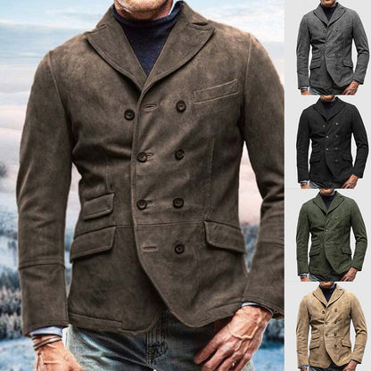 Blazer en daim élégant pour hommes avec double boutonnage et poches pratiques Chic und Stil