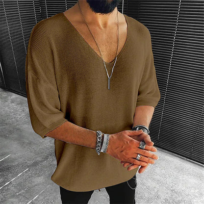 Pull homme grande taille col en V Chic und Stil