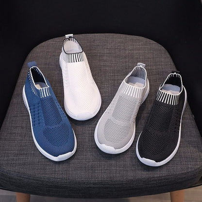 Baskets Slip-On respirantes pour femmes avec dessus en tricot élastique Chic und Stil