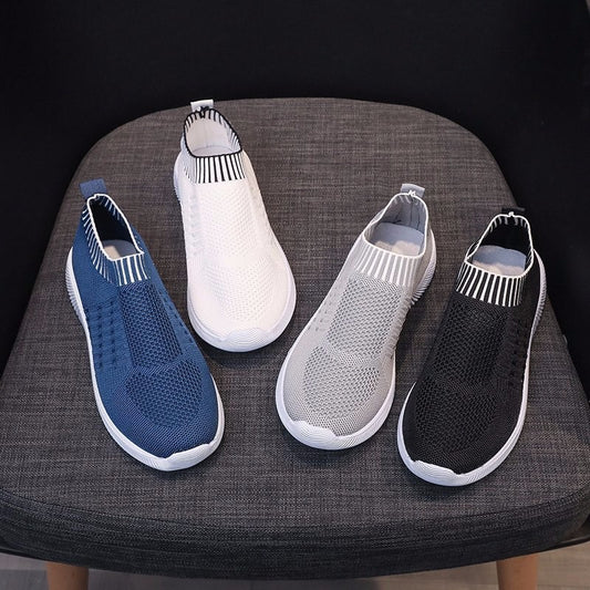 Baskets Slip-On respirantes pour femmes avec dessus en tricot élastique Chic und Stil