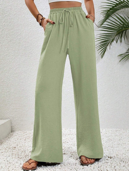 Casual palazzo pants for women with elastic waistband and practical pockets Chic und Stil