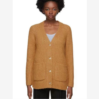 Dames Gros Tricot Cardigan avec grandes poches et détails de boutons Chic und Stil