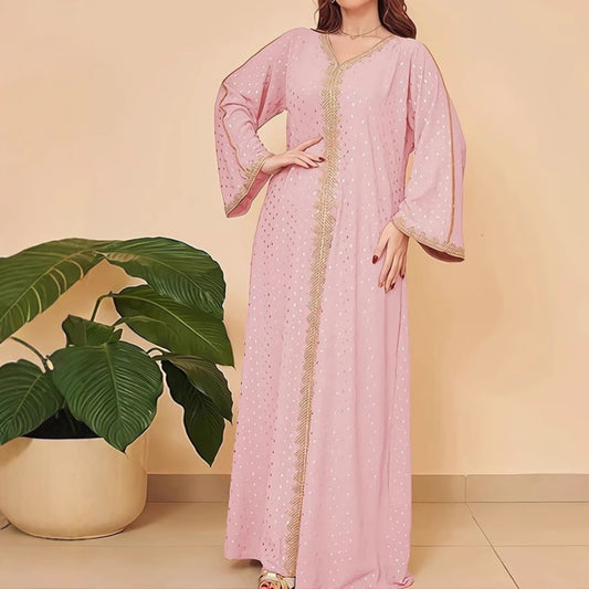 Robe kaftan pour femmes avec un élégant design de broderie et une coupe large Chic und Stil