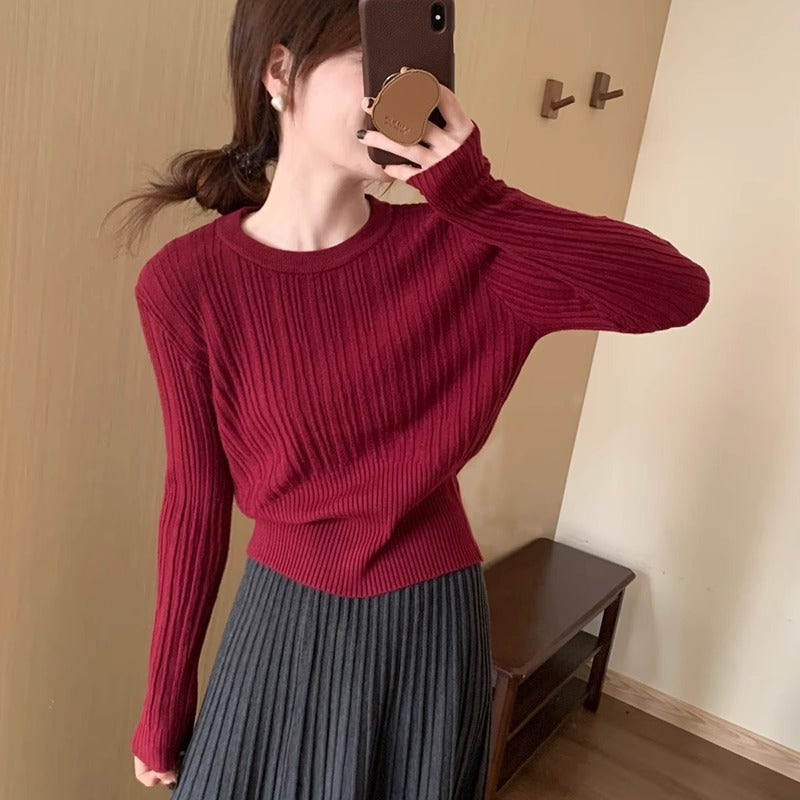 Pull en tricot pour femmes avec une élégante structure côtelée et une silhouette cintrée Chic und Stil