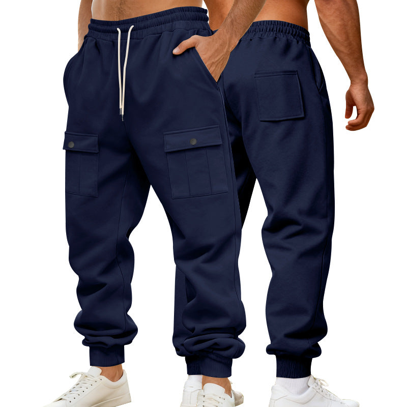 Men's Cargo Jogging Pants with Elastic Waistband and Functional Pockets Chic and Style