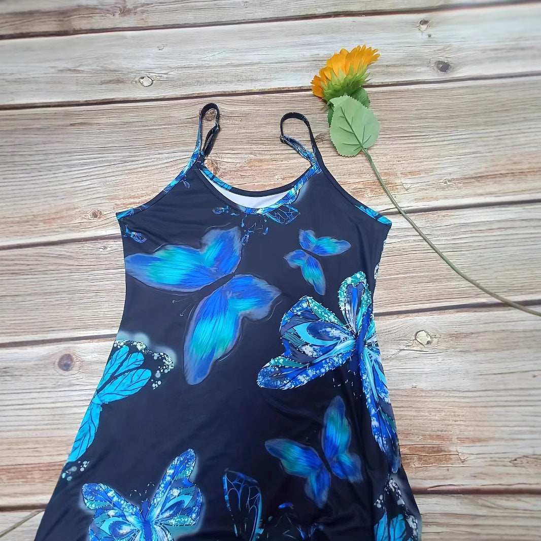 Robe maxi pour femmes avec un design de papillon scintillant et des poches pratiques Chic und Stil
