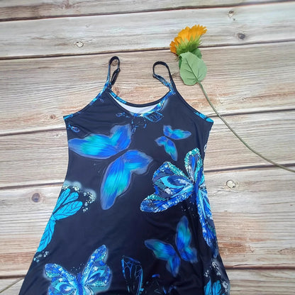 Robe maxi pour femmes avec un design de papillon scintillant et des poches pratiques Chic und Stil