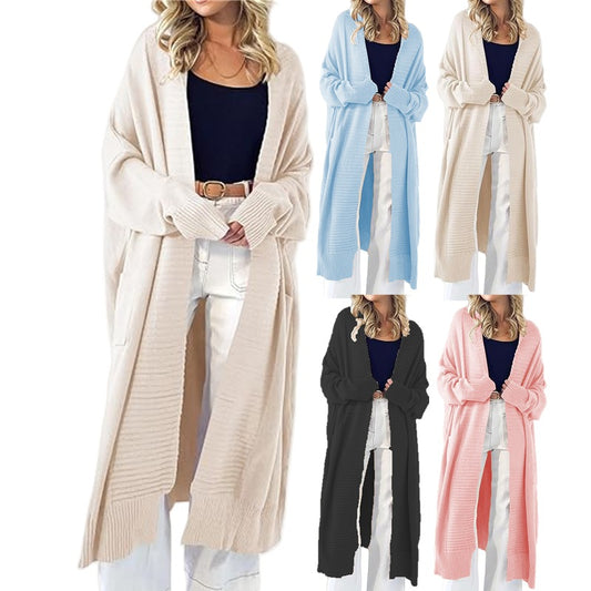 Cardigan en tricot à manches longues pour femmes avec grandes poches et coupe décontractée Chic und Stil