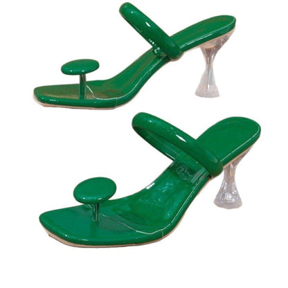 Sandales élégantes pour dames avec talon transparent et design à la mode Chic und Stil