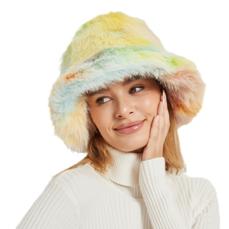 Chapeau en fausse fourrure tendance pour femmes avec dégradé de couleurs Chic und Stil