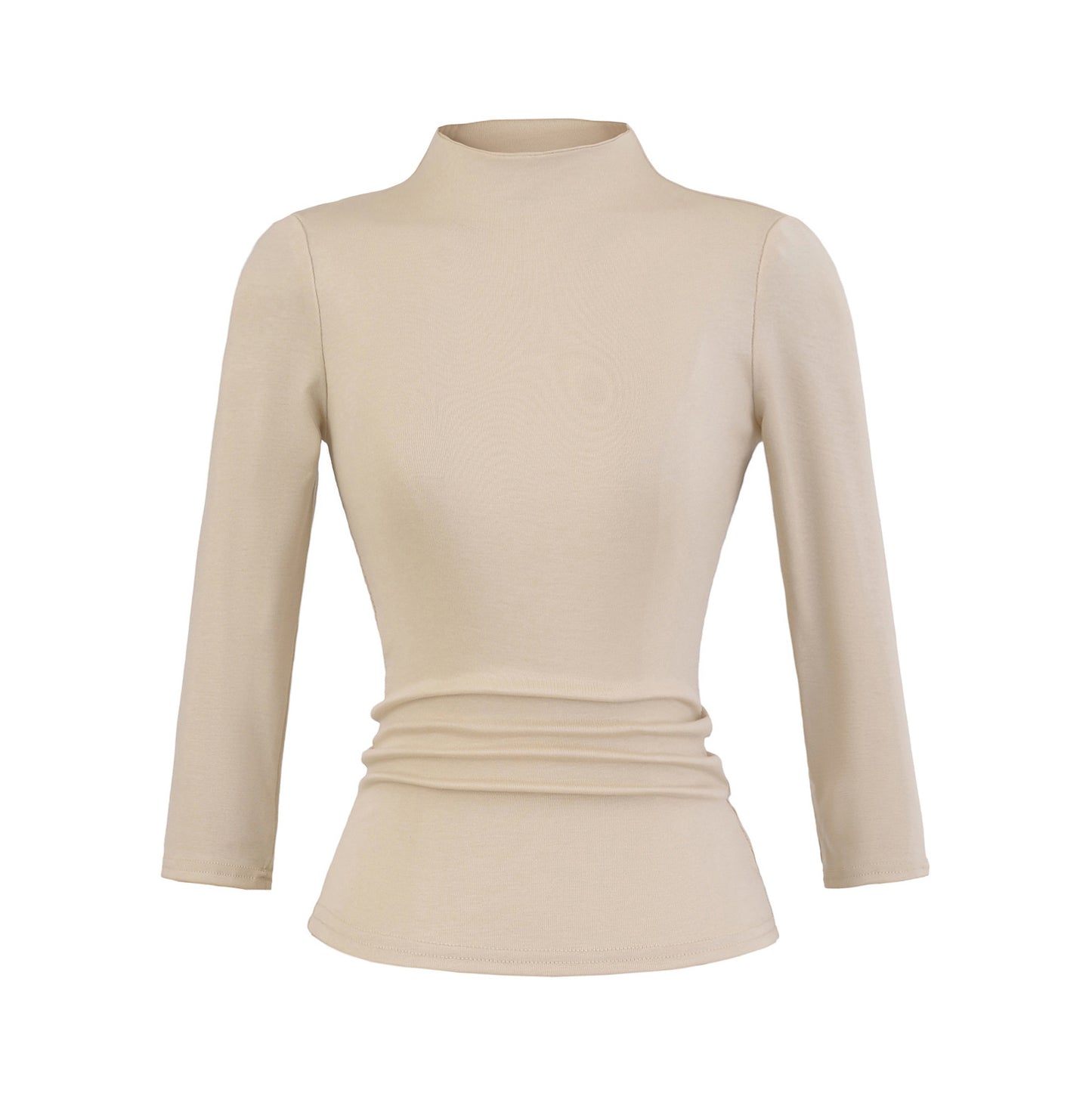 Chemise à manches longues pour femmes avec col montant et détails froncés Chic und Stil