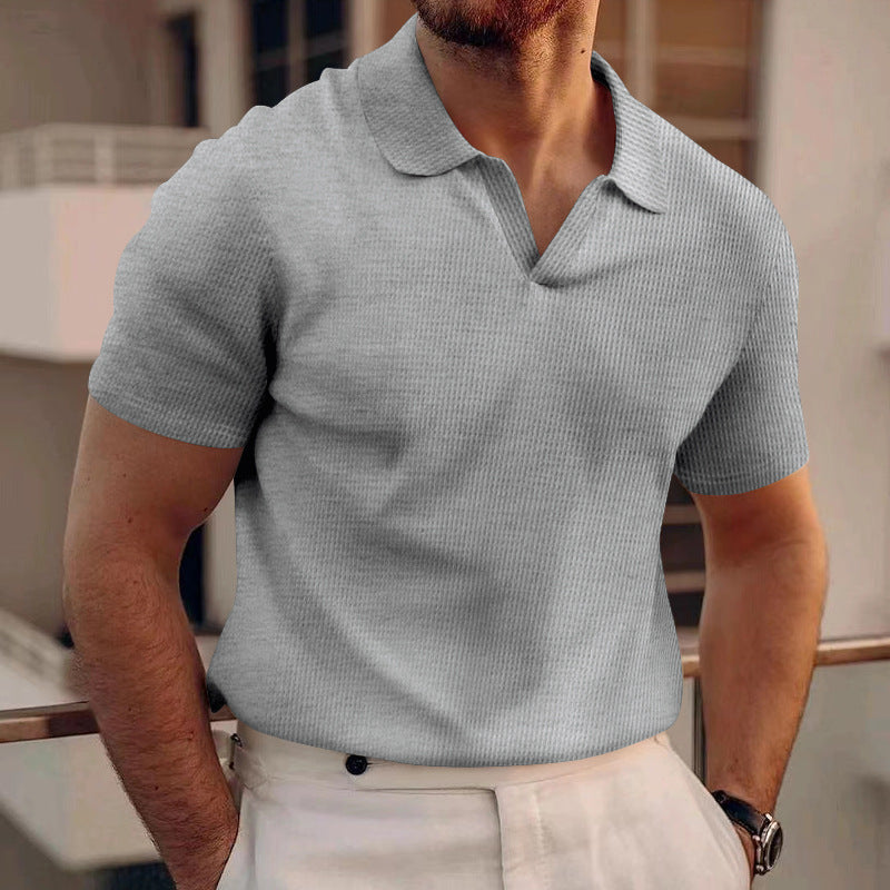 Men's polo with structured fabric and modern V-neck Chic and Style