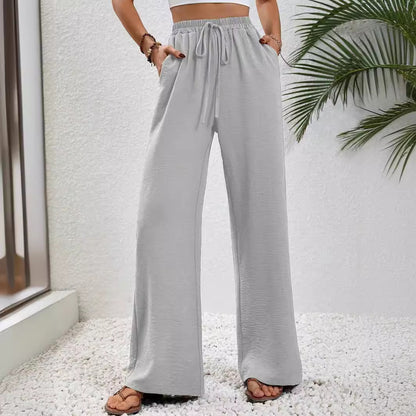 Wide leisure pants for women with elastic waistband and practical pockets Chic and Style