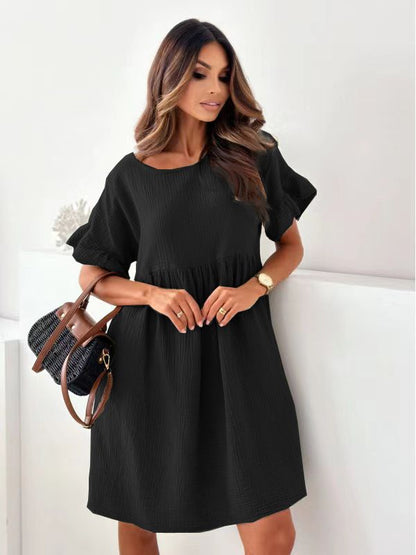 Robe babydoll en coton fluide pour femmes chic et stylée