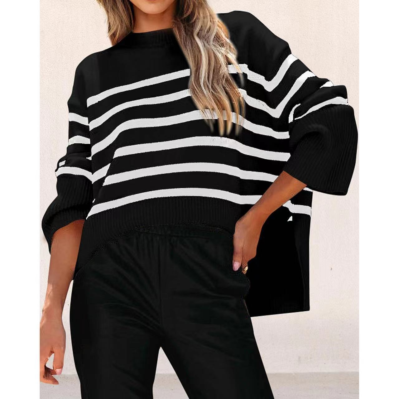 Pull oversized à rayures pour femmes Chic und Stil