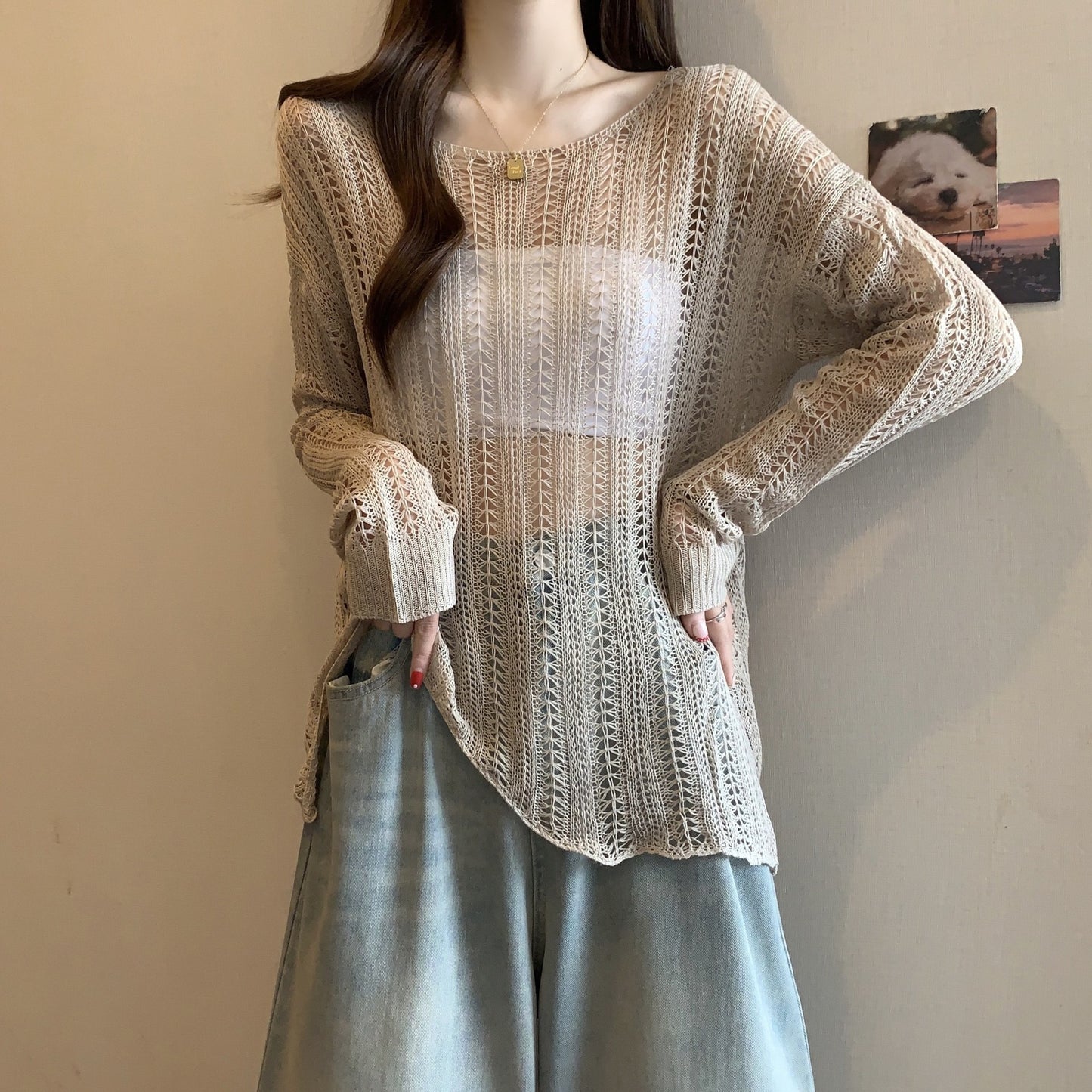 Pull en maille aéré pour femmes avec mailles ouvertes et coupe décontractée Chic und Stil