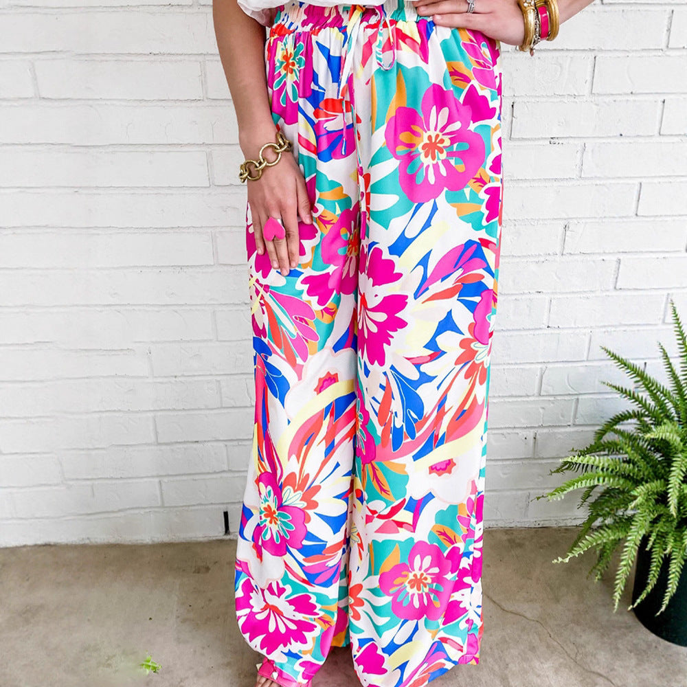 Trendy floral wide pants for women Chic and Style