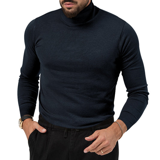 Pull-over élégant pour hommes avec col roulé en matériau doux Chic und Stil