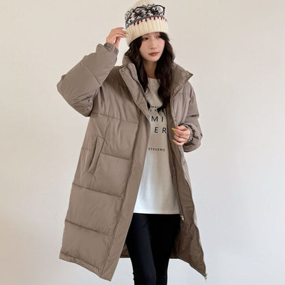 Dames élégant parka d'hiver rembourré avec col en fausse fourrure et poches pratiques Chic und Stil