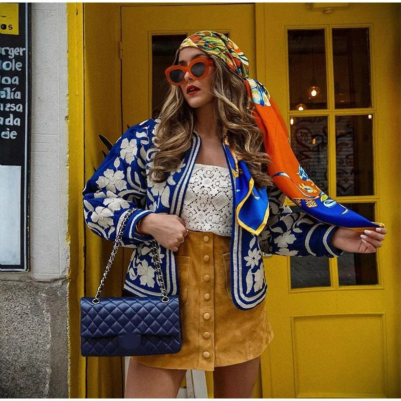 Veste Blouson de Mode Femme avec Motif Floral Chic & Stil