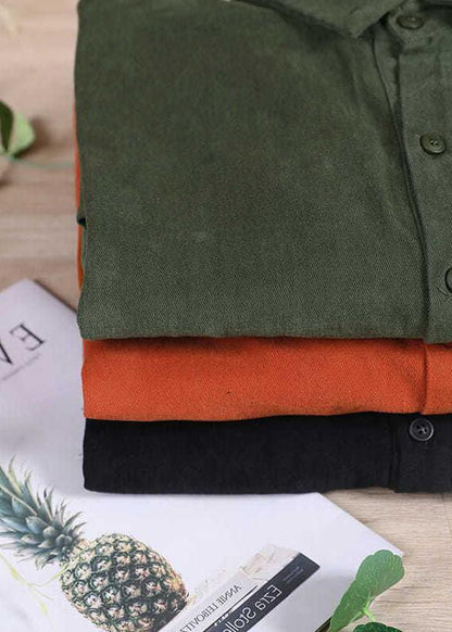 Chic und Stil | Orange coat for women Wardrobe Lapel Bat sleeves Coats