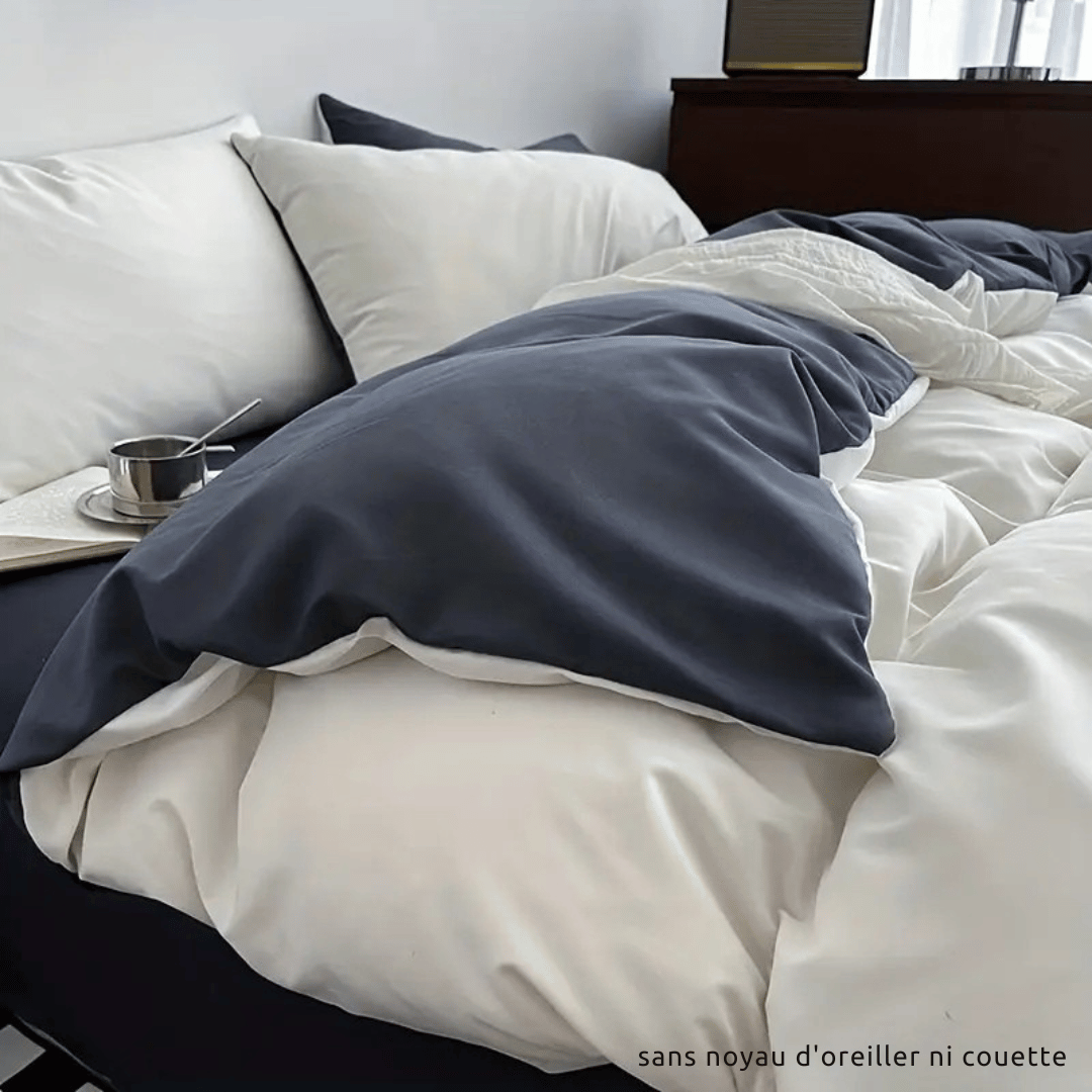 Couette Unie Bleu Blanc-Chambre à coucher-ChicUndStil