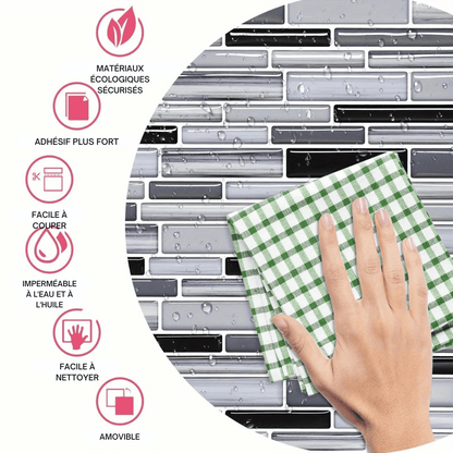Autocollants de Carreaux Vert Clair - Motif Brique pour Cuisine et Salle de Bain-Carreaux muraux-ChicUndStil