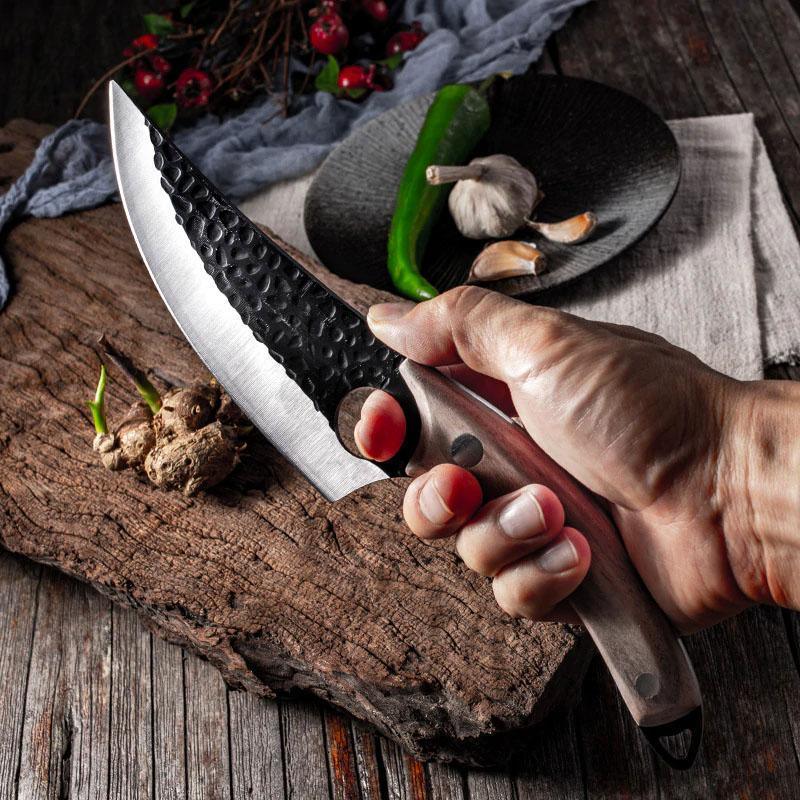 Couteau de Désossage en Acier Forgé à la Main - Couteau de Survie pour Chasse en Extérieur - ChicUndStil