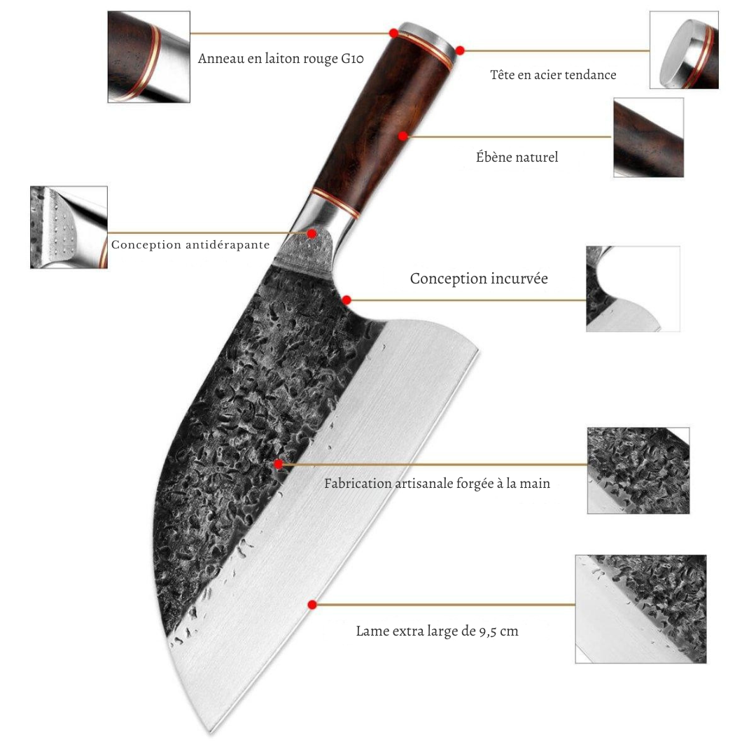 Couteau de Boucher Forgé à la Main - ChicUndStil