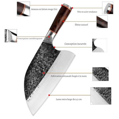 Couteau de Boucher Forgé à la Main - ChicUndStil